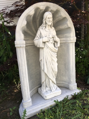 Herz-Jesu-Statue im Oratorium, voll aus Stein, schönes Aussehen!